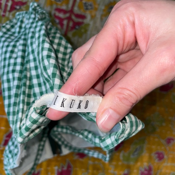 Green and white plaid zip up corset top size S (fits XS/S) - Picture 6 of 7
